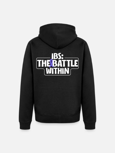 Reizdarm Awareness Design - Innerer Kampf - Unisex Premium Bio Zip Hoodie - Schwarz