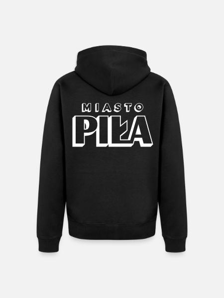 City Saw 3D-Text-Logo - Unisex Premium Bio Zip Hoodie - Schwarz