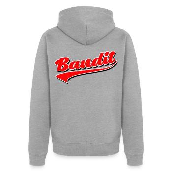 bandit voleur crime autocollant criminel hooligan gang - Veste à capuche bio Premium Unisexe - gris chiné - Dos - Nico (187cm)