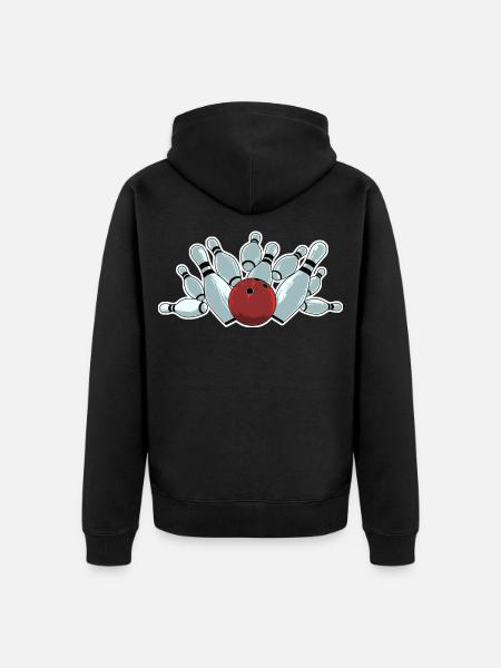 Bowling Strike - Unisex Premium Organic Zip Hoodie - black