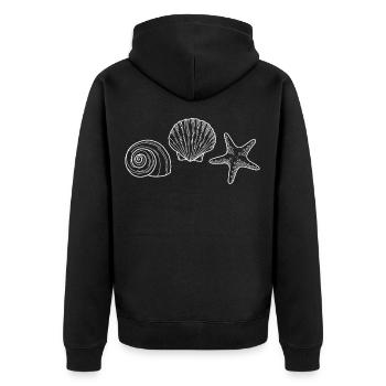 Coquillage, Étoile de mer, Escargot - blanc - Veste à capuche bio Premium Unisexe - noir - Dos - Nico (187cm)