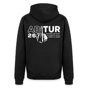 Abitur 2026 - J’ai dû étudier longtemps - Veste à capuche bio Premium Unisexe - noir - Dos - Nico (187cm)