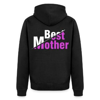Best Mother Shirt – Funny Mothers Day Birthday  - Unisex Premium Organic Zip Hoodie - black - Back - Nico (187cm)