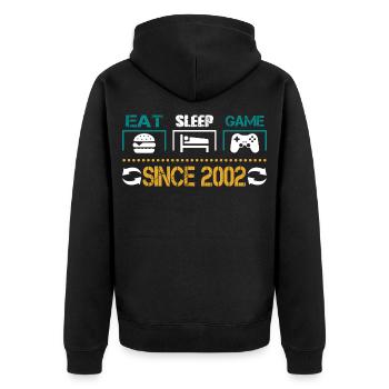 Eat, Sleep, Game, Repeat, Controller, since 2002 - Veste à capuche bio Premium Unisexe - noir - Dos - Nico (187cm)