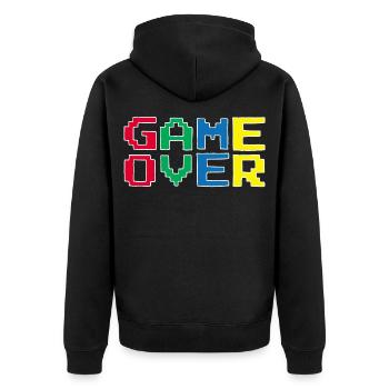Vintage-Videospiel - Unisex Premium Bio Zip Hoodie - Schwarz - Hinten - Nico (187cm)