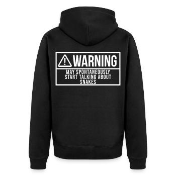 Schlange - Unisex Premium Bio Zip Hoodie - Schwarz - Hinten - Nico (187cm)