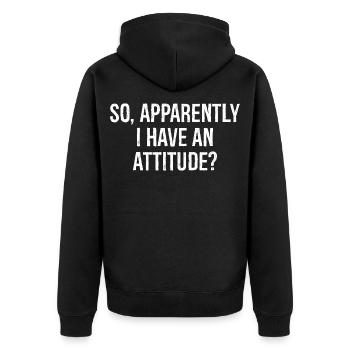 also habe ich anscheinend eine Einstellung - Unisex Premium Bio Zip Hoodie - Schwarz - Hinten - Nico (187cm)