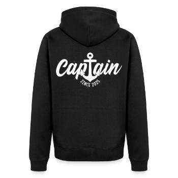 CAPITAINE DEPUIS 2025 - Veste à capuche bio Premium Unisexe - noir - Dos - Nico (187cm)