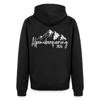 Traversée des Alpes en 2026 - Veste à capuche bio Premium Unisexe - noir - Dos - Nico (187cm)