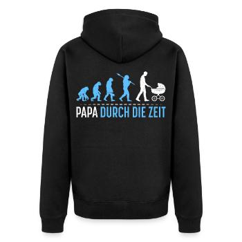 Future papa PAPA À TRAVERS LE TEMPS Drôle - Veste à capuche bio Premium Unisexe - noir - Dos - Nico (187cm)