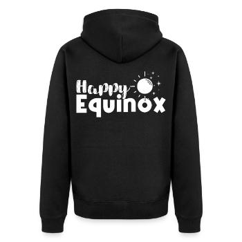Joyeux équinoxe Pâques Ostara - Veste à capuche bio Premium Unisexe - noir - Dos - Nico (187cm)
