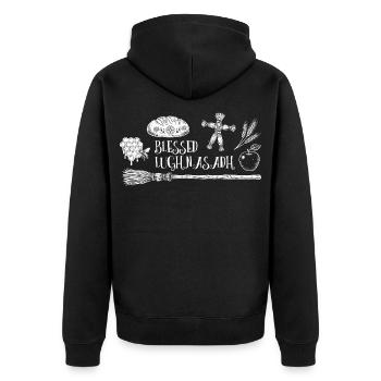 Lughnasadh Lughnasa Lammas First Festival - Unisex Premium Organic Zip Hoodie - black - Back - Nico (187cm)