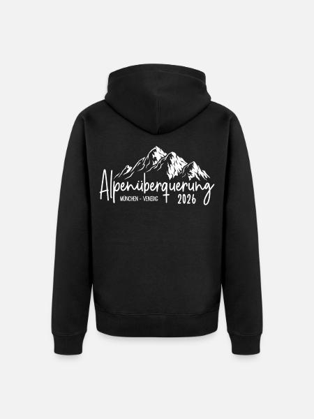 Alpenüberquerung 2026 München Venedig - Unisex Premium Bio Zip Hoodie - Schwarz