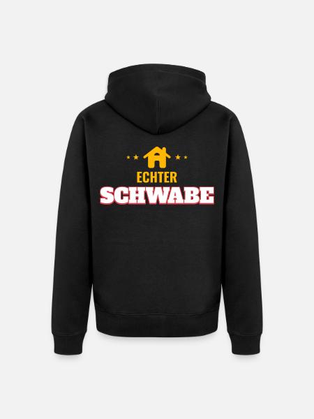 Echter Schwabe – Schwaben Shirt - Unisex Premium Bio Zip Hoodie - Schwarz