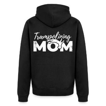 Trampolinspringer Mama - Unisex Premium Bio Zip Hoodie - Schwarz - Hinten - Nico (187cm)