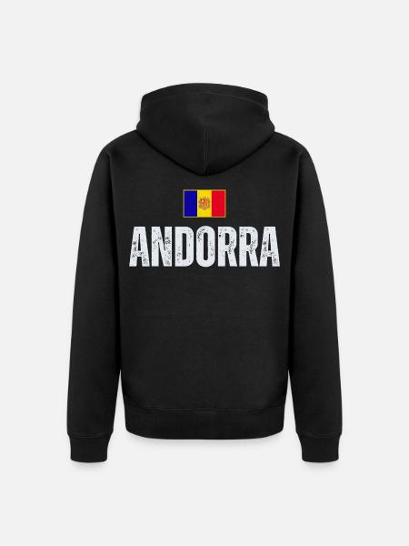Drapeau d’Andorre, fierté andorrane - Veste à capuche bio Premium Unisexe - noir