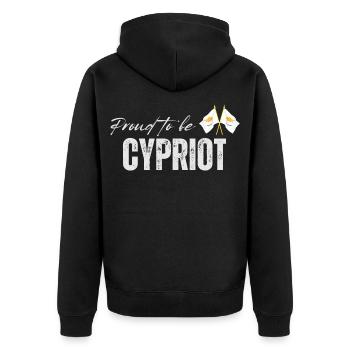 Zypern Flagge, Zypriotischer Stolz - Unisex Premium Bio Zip Hoodie - Schwarz - Hinten - Nico (187cm)
