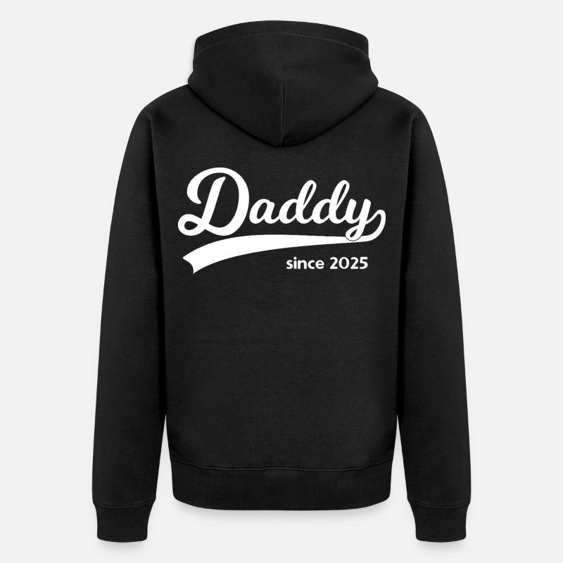 Daddy Since 2025 – Vintage Script - Unisex Premium Bio Zip Hoodie - Schwarz