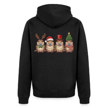 Lumières de Noël scinques à langue bleue - Veste à capuche bio Premium Unisexe - noir - Dos - Nico (187cm)