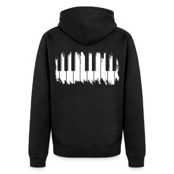 Claviers de piano grunge - Veste à capuche bio Premium Unisexe - noir - Dos - Nico (187cm)