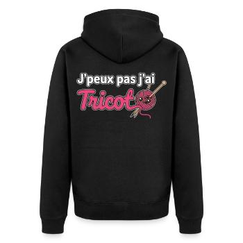 Jpeux pas j'ai Tricot - Veste à capuche bio Premium Unisexe - noir - Dos - Nico (187cm)
