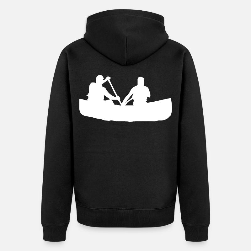 Canoë à rames - Design - Veste à capuche bio Premium Unisexe - noir