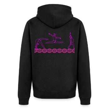 Turnen Gymnastics DNA DNS | Farben änderbar - Unisex Premium Bio Zip Hoodie - Schwarz - Hinten - Nico (187cm)