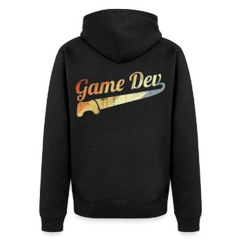 Vintage Game Developer - Unisex Premium Organic Zip Hoodie - black - Back - Nico (187cm)