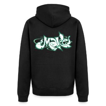 Le mot vert fait des graffitis - Veste à capuche bio Premium Unisexe - noir - Dos - Nico (187cm)