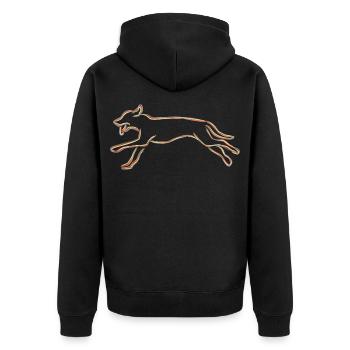 Dog Drawing - Unisex Premium Organic Zip Hoodie - black - Back - Nico (187cm)