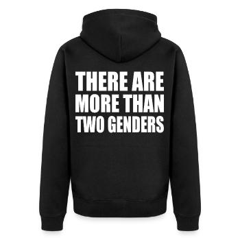 there are more than two genders - Unisex Premium Organic Zip Hoodie - black - Back - Nico (187cm)