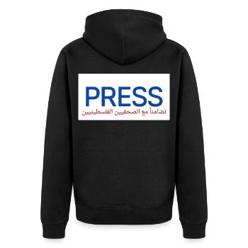 Liberté de la presse - Veste à capuche bio Premium Unisexe - noir - Dos - Nico (187cm)