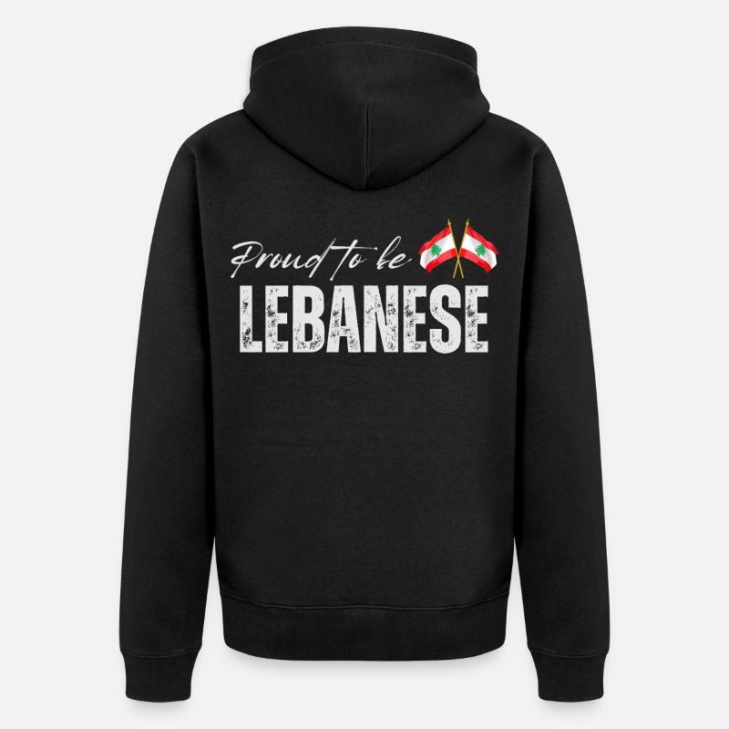 Libanais fier, j’aime le Liban - Veste à capuche bio Premium Unisexe - noir