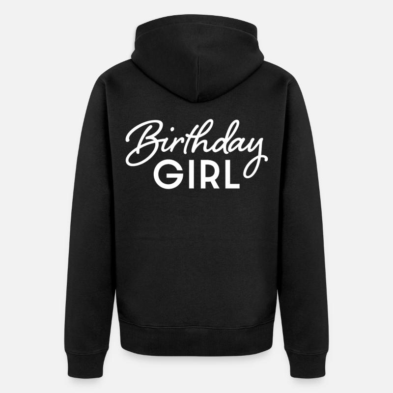 fille d’anniversaire - Veste à capuche bio Premium Unisexe - noir