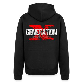 Génération X 1965 1980 Rétro - Veste à capuche bio Premium Unisexe - noir - Dos - Nico (187cm)