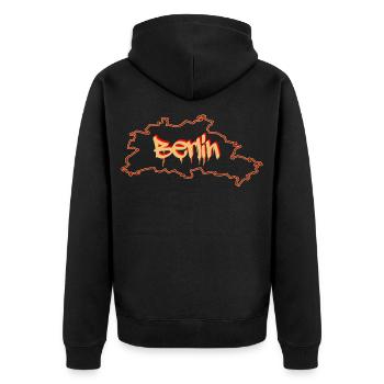 Berlin da city - Veste à capuche bio Premium Unisexe - noir - Dos - Nico (187cm)