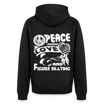 Figure skating Peace Love Figure skating - Unisex Premium Organic Zip Hoodie - black - Back - Nico (187cm)