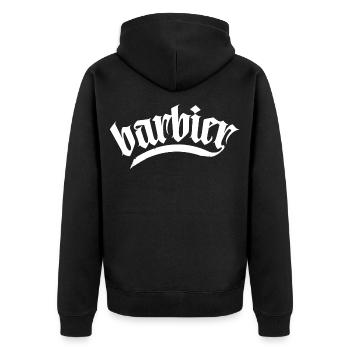 barbier cheveux barbe barbier raser hommes barbier - Veste à capuche bio Premium Unisexe - noir - Dos - Nico (187cm)