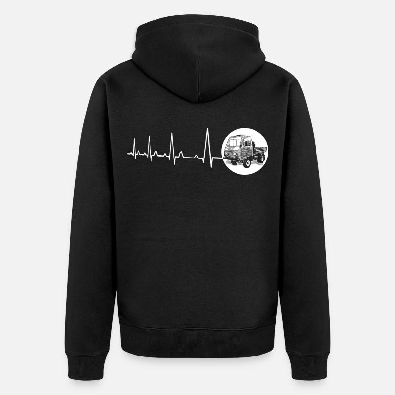 Herzschlag - Multicar M25 - Unisex Premium Bio Zip Hoodie - Schwarz
