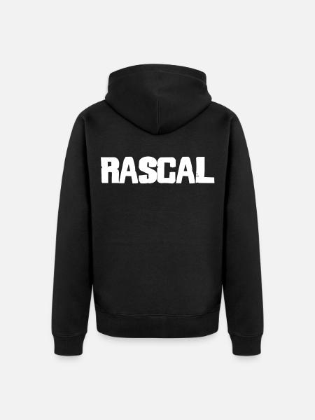 Rascál Bold Vintage Logo Design - Felpa con cappuccio ecologica premium unisex - nero