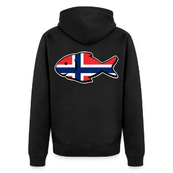 Norvège Pêche Pêche à la ligne Pêche - Veste à capuche bio Premium Unisexe - noir - Dos - Nico (187cm)