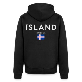 Drapeau de l’Islande, fierté islandaise - Veste à capuche bio Premium Unisexe - noir - Dos - Nico (187cm)