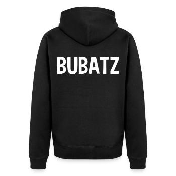 BUBATZ - Unisex Premium Bio Zip Hoodie - Schwarz - Hinten - Nico (187cm)