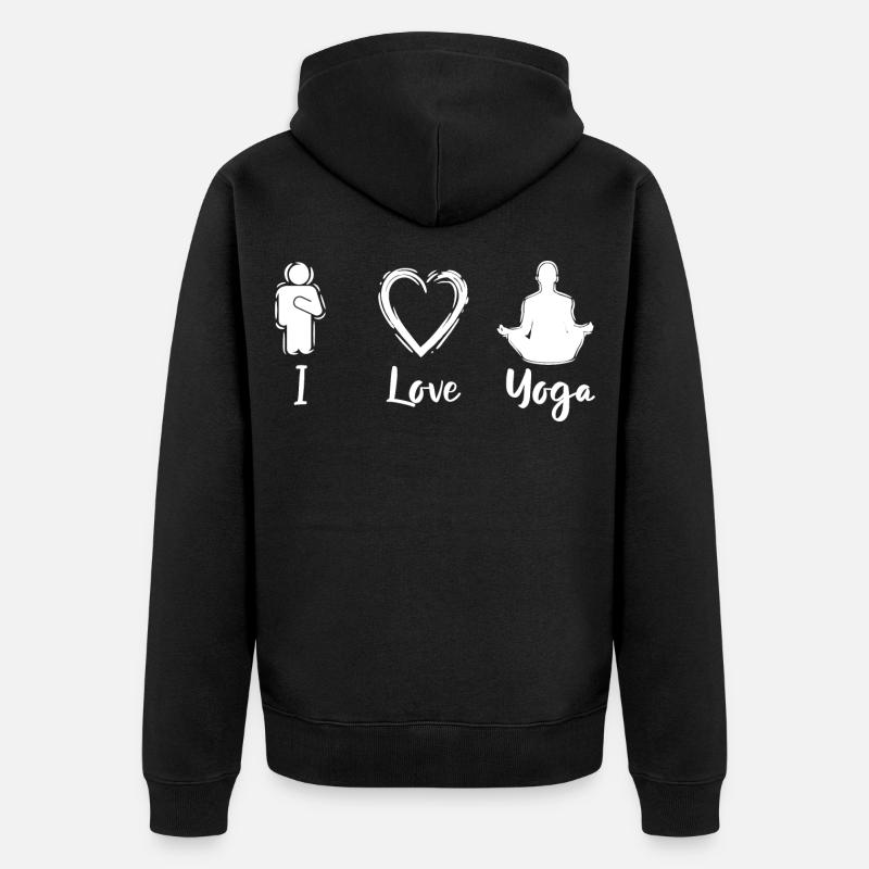 J’adore le yoga - Veste à capuche bio Premium Unisexe - noir