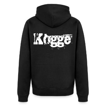 Kogge - Unisex Premium Bio Zip Hoodie - Schwarz - Hinten - Nico (187cm)