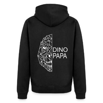 Dino Dad Father Father's Day Dinosaur - Unisex Premium Organic Zip Hoodie - black - Back - Nico (187cm)