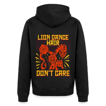 Löwentanz Danse du lion Hair Don’t Care - Veste à capuche bio Premium Unisexe - noir - Dos - Nico (187cm)