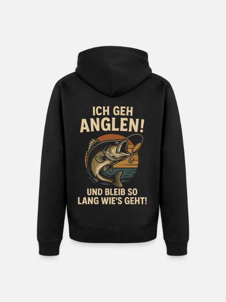 Angler Sayings Fishing Gift Idea - Unisex Premium Organic Zip Hoodie - black
