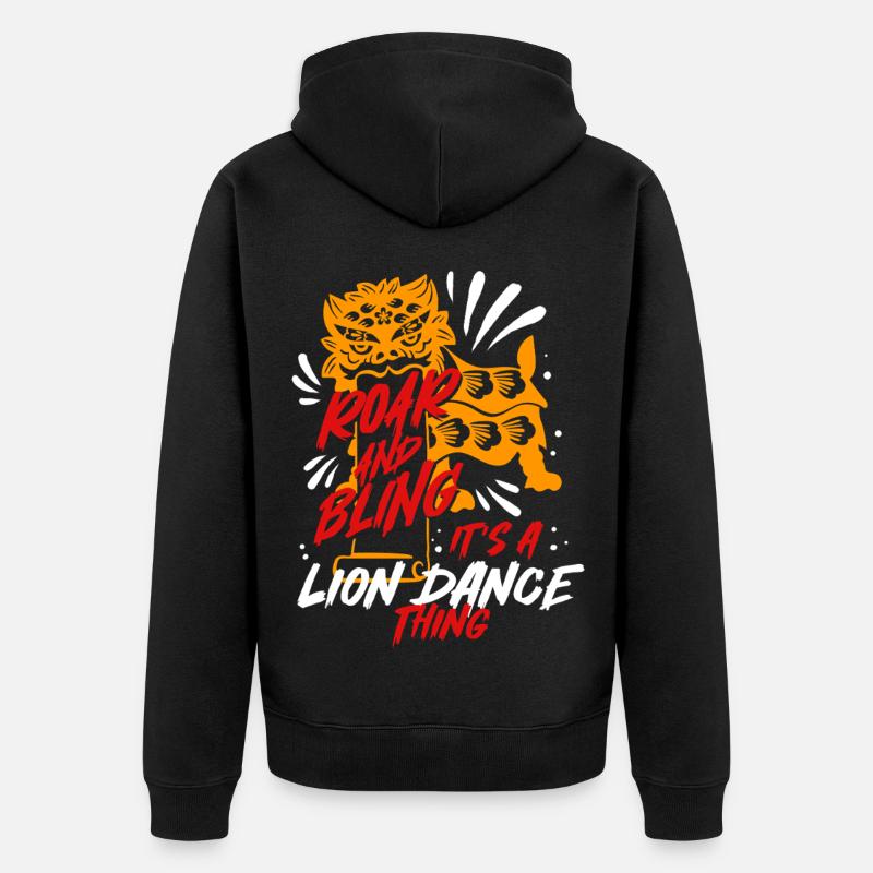 Löwentanz - Unisex Premium Bio Zip Hoodie - Schwarz