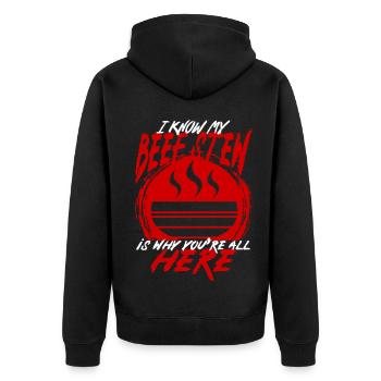 Gulasheintopf Beef Stew - Unisex Premium Bio Zip Hoodie - Schwarz - Hinten - Nico (187cm)